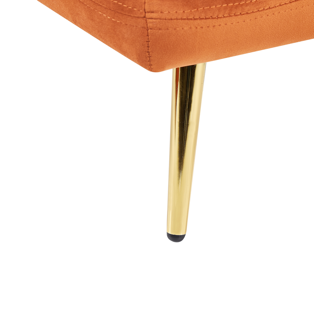Chaise Longue Arancione Velluto versione Destra Tufted Abbottonato Spessamente Imbottito con Cuscini Mano Sinistra Mobili Soggiorno