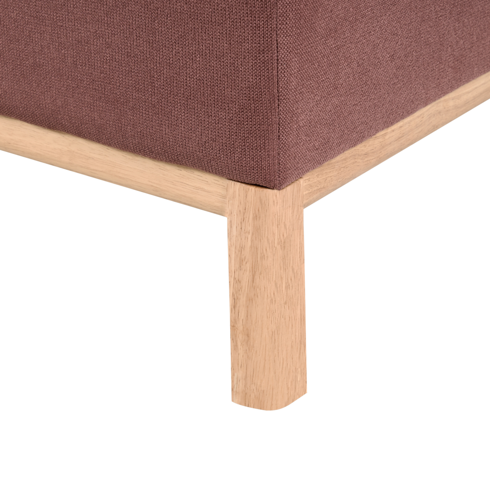 Divano angolare 3 posti in tessuto bourdeaux lato destro Tessuto poliestere Gambe di legno Soggiorno