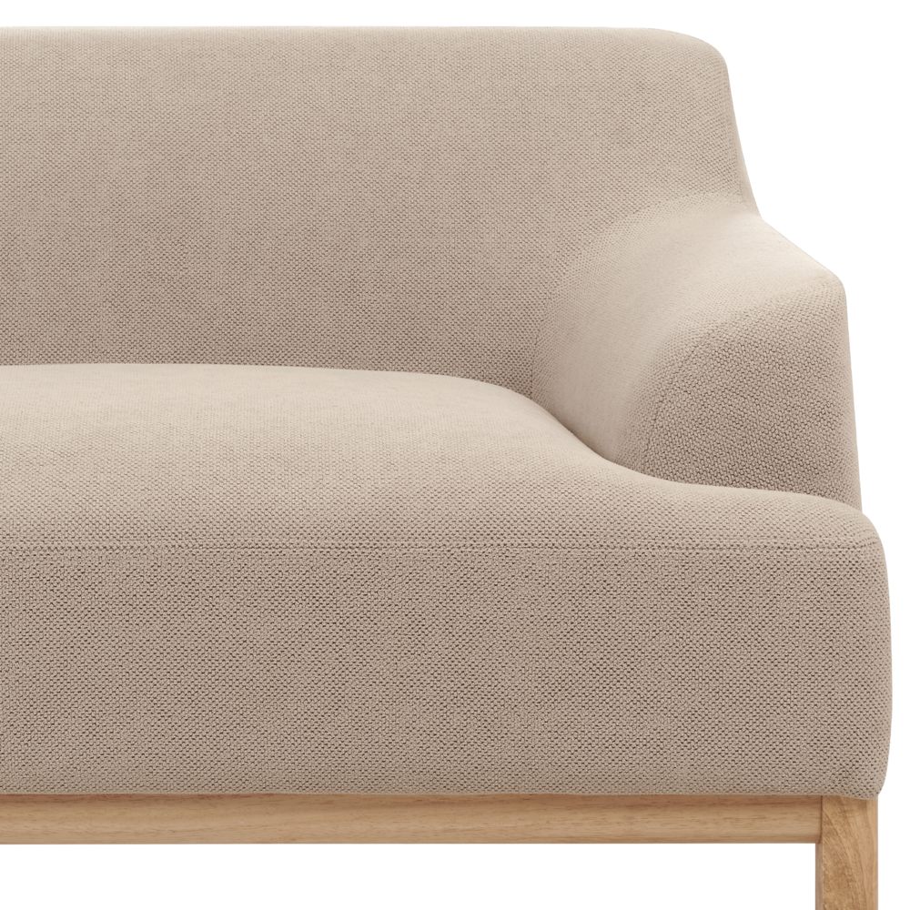 Divano angolare 3 posti in tessuto tortora lato destro Tessuto poliestere Gambe di legno Soggiorno