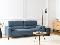 Divano a 3 posti Tessuto blu Poliestere Altezza schienale regolabile Moderno