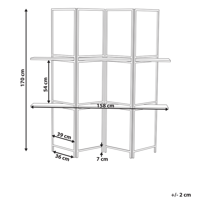Divisorio a 4 pannelli per ambienti in legno di pioppo chiaro Pareti con trame in stile Boho