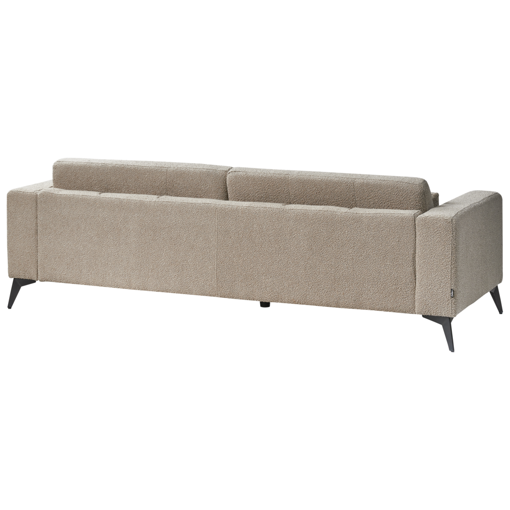 Divano a 3 posti Tessuto bouclè tortora Poliestere Altezza schienale regolabile Moderno