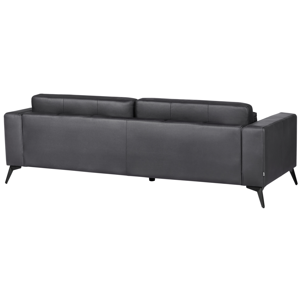 Divano imbottito a 3 posti Altezza schienale regolabile in ecopelle Nero stile moderno