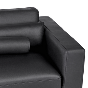 Divano imbottito a 3 posti Altezza schienale regolabile in ecopelle Nero stile moderno