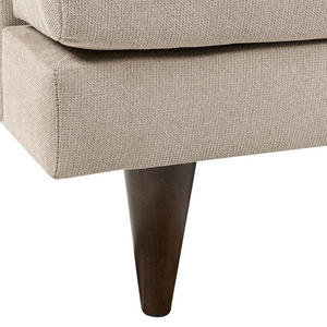 Divano a 3 posti in tessuto Marrone chiaro Gambe in legno scuro Soggiorno stile moderno