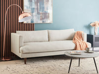 Divano a 3 posti in tessuto Beige chiaro Gambe in legno scuro Soggiorno in stile moderno