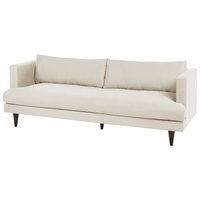 Divano a 3 posti in tessuto Beige chiaro Gambe in legno scuro Soggiorno in stile moderno