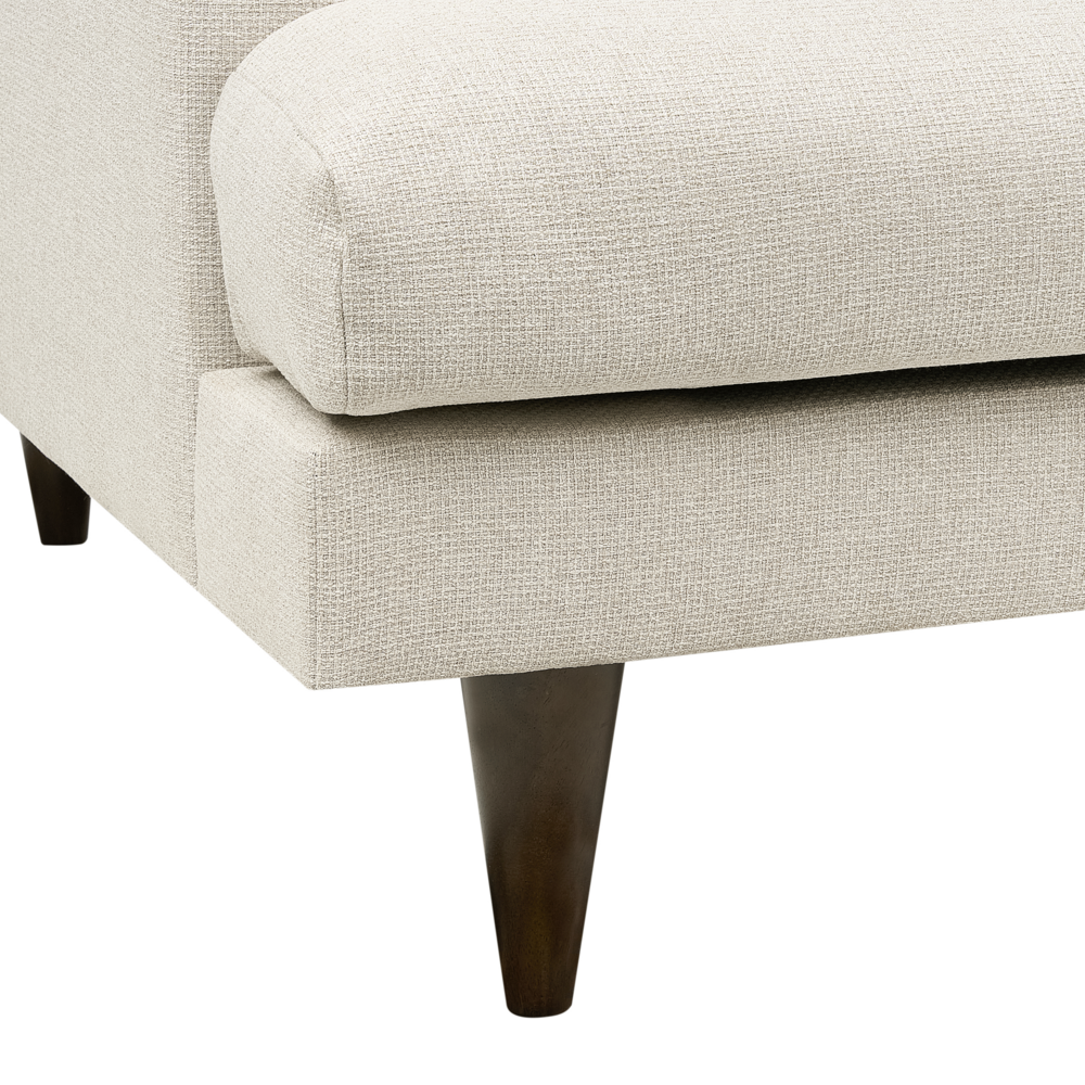 Divano a 3 posti in tessuto Beige chiaro Gambe in legno scuro Soggiorno in stile moderno