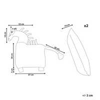 Set di 2 cuscini per bambini in tessuto di cotone rosa a forma di unicorno con imbottitura morbida e giocattolo per bambini