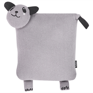 Set di 2 cuscini per bambini in tessuto di cotone grigio a forma di panda, con imbottitura morbida e giocattolo per bambini
