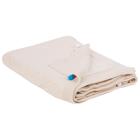 Coperta per Bambini Beige in Cotone 130 x 180 cm, Plaid Accogliente con Motivo a Pois Multicolore, Design Moderno per Camera da Letto.