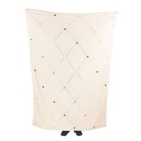 Coperta per Bambini Beige in Cotone 130 x 180 cm, Plaid Accogliente con Motivo a Pois Multicolore, Design Moderno per Camera da Letto.