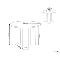 Tavolino da caffè bianco Legno ingegnerizzato Retrò Rotondo Soggiorno Legno impiallacciato