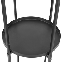 Supporto fioriere per piante rotondo in metallo nero 35 x 160 cm interno esterno