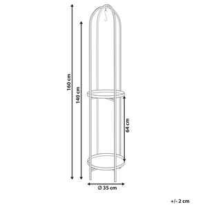 Supporto fioriere per piante rotondo in metallo nero 35 x 160 cm interno esterno
