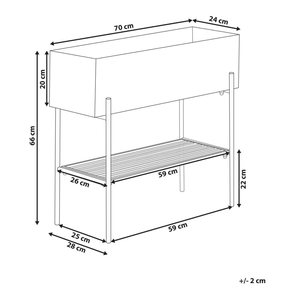Fioriera da giardino rialzata in metallo beige per piante da interno e esterno