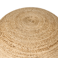 Pouf Tortora Juta EPS Perline Riempimento 50 x 50 x 40 cm Ottomana rotonda Stile Boho Accessorio per la casa