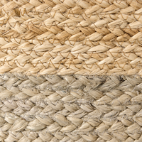 Pouf Tortora Juta EPS Perline Riempimento 50 x 50 x 40 cm Ottomana rotonda Stile Boho Accessorio per la casa