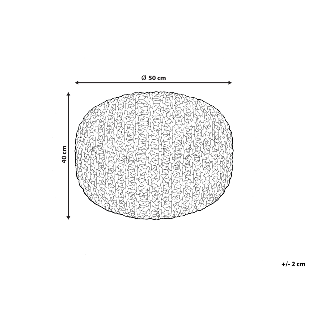 Pouf Tortora Juta EPS Perline Riempimento 50 x 50 x 40 cm Ottomana rotonda Stile Boho Accessorio per la casa