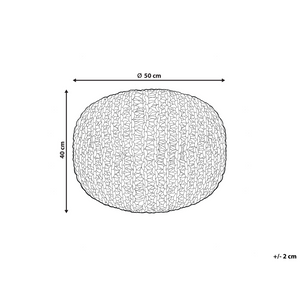 Pouf Tortora Juta EPS Perline Riempimento 50 x 50 x 40 cm Ottomana rotonda Stile Boho Accessorio per la casa