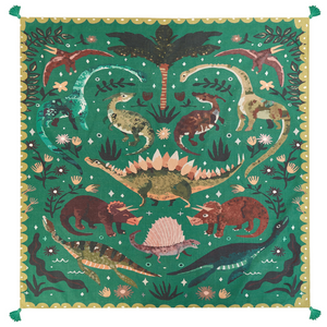 Coperta da picnic verde con cinturino con motivo animale 200 x 200 cm per esterni