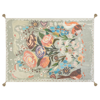 Coperta per picnic multicolore con cinturino con motivo floreale 150 x 200 cm per esterni