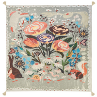 Coperta per picnic multicolore con cinturino con motivo floreale 200 x 200 cm per esterni