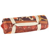 Coperta per picnic rosso con cinturino con motivo floreale 200 x 200 cm da esterno