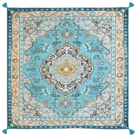 Coperta per picnic blu con cinturino con motivo orientale 200 x 200 cm per esterni