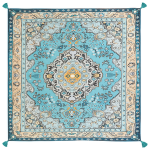 Coperta per picnic blu con cinturino con motivo orientale 200 x 200 cm per esterni