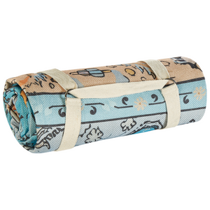 Coperta per picnic blu con cinturino con motivo orientale 200 x 200 cm per esterni