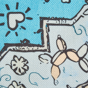 Coperta per picnic blu con cinturino con motivo orientale 200 x 200 cm per esterni