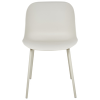 Set di 2 sedie da pranzo in plastica beige chiaro con gambe in metallo stile moderno