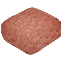 Pouf da giardino in materiale sintetico rosso chiaro 50 x 50 cm Pouf da esterno intrecciato a mano in stile Boho