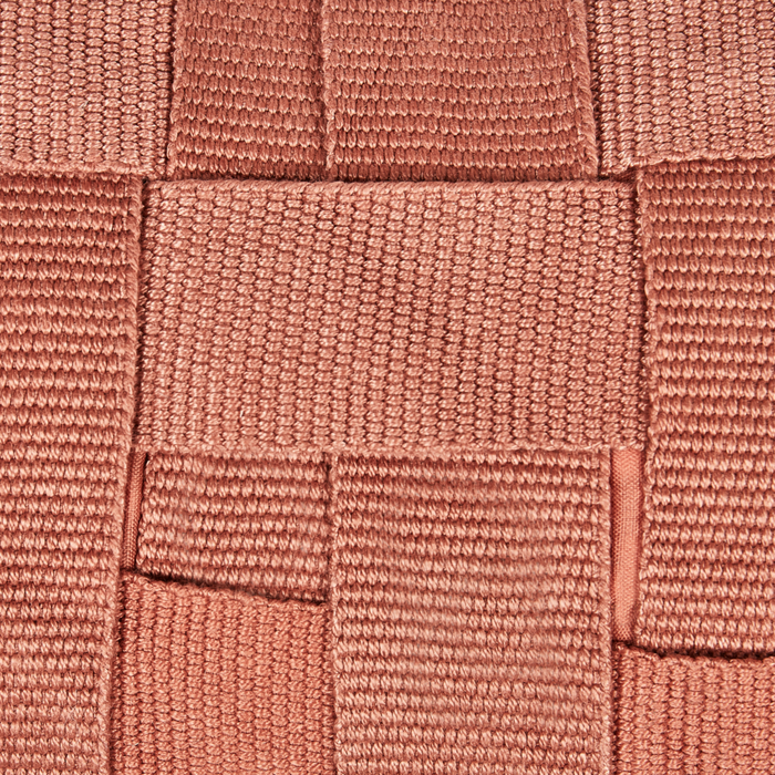 Pouf da giardino in materiale sintetico rosso chiaro 50 x 50 cm Pouf da esterno intrecciato a mano in stile Boho