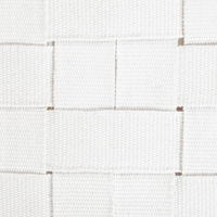 Pouf da giardino in materiale sintetico bianco sporco 50 x 50 cm Pouf da esterno intrecciato a mano in stile Boho