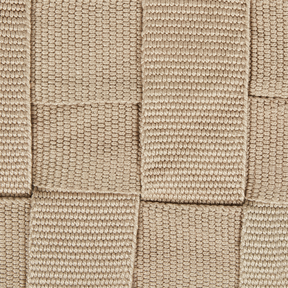 Pouf da giardino in materiale sintetico beige 50 x 50 cm Pouf da esterno intrecciato a mano in stile Boho