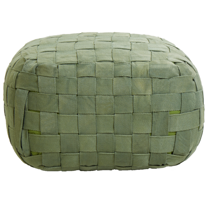 Pouf da giardino in materiale sintetico beige 50 x 50 cm Pouf da esterno intrecciato a mano in stile Boho