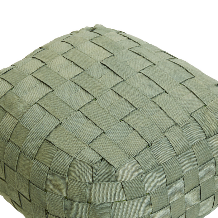 Pouf da giardino in materiale sintetico beige 50 x 50 cm Pouf da esterno intrecciato a mano in stile Boho
