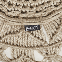 Pouf da giardino in materiale sintetico beige 50 x 50 cm Pouf da esterno intrecciato a mano in stile Boho