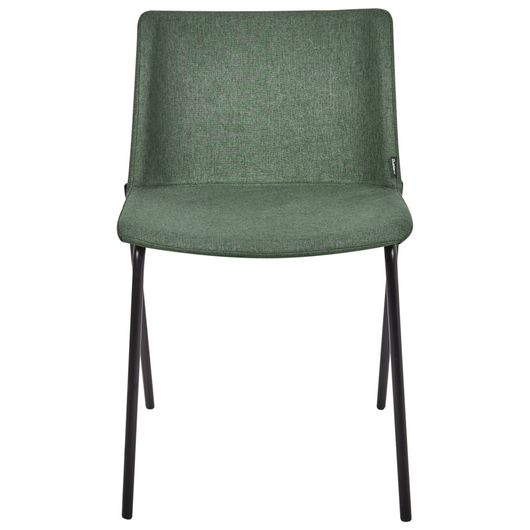 Set di 2 eleganti sedie da pranzo imbottite in tessuto poliestere verde con gambe in metallo Esbon