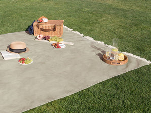 Coperta per picnic in poliestere tortora con cinturino a tinta unita 200 x 200 cm da esterno