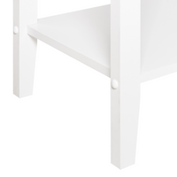 Consolle a 2 cassetti con 1 ripiano in MDF bianco Maniglie dorate Soggiorno elegante