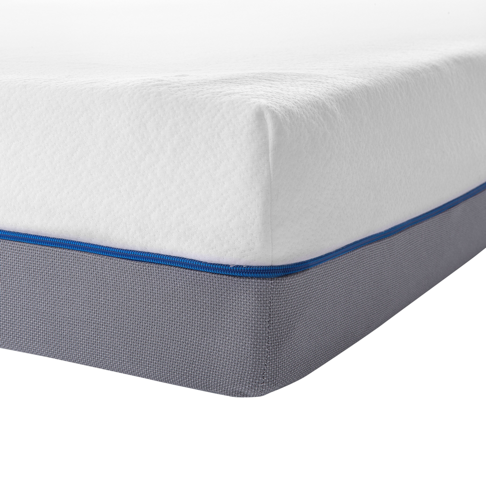 Materasso in memory foam bianco con tessuto grigio 90 x 200 cm media rigida