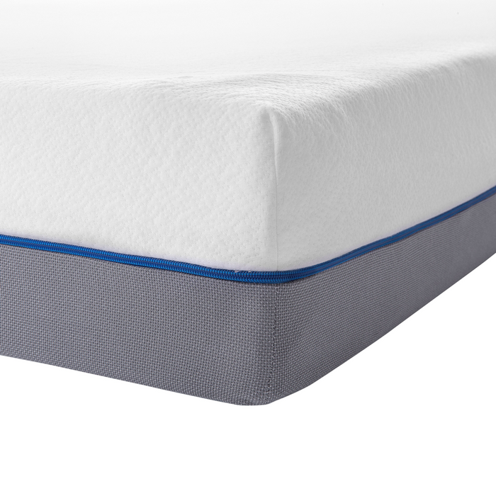 Materasso in memory foam bianco con tessuto grigio 90 x 200 cm media rigida