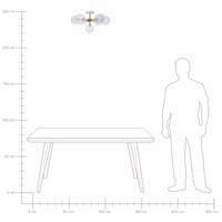 Lampadario in vetro 7 luci rotonde blu metallizzato e oro stile moderno