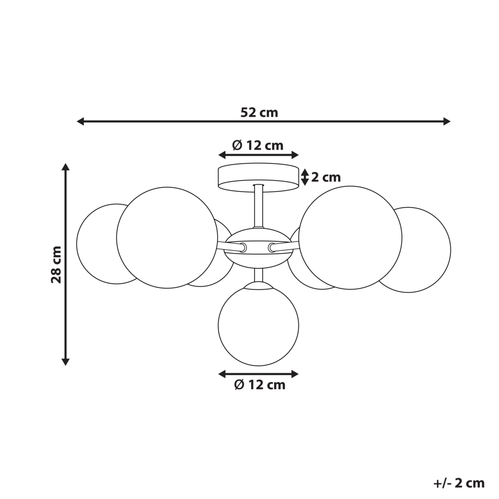 Lampadario in vetro 7 luci rotonde blu metallizzato e oro stile moderno