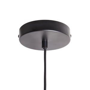 Lampada a sospensione con paralume metallico in ferro nero per l'illuminazione a sospensione