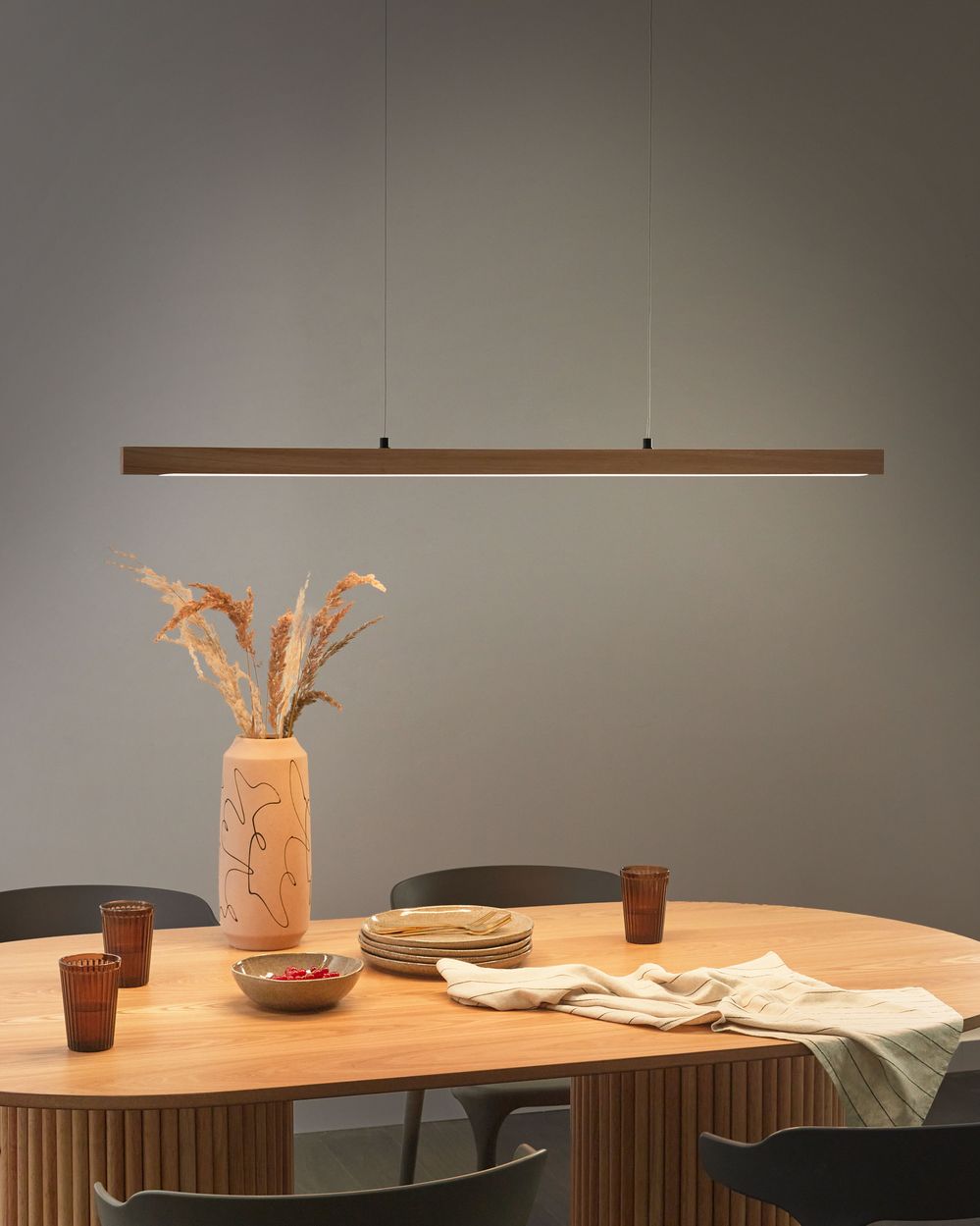Lampada a sospensione LED Luce in legno di quercia Design minimalista Illuminazione Luce a sospensione