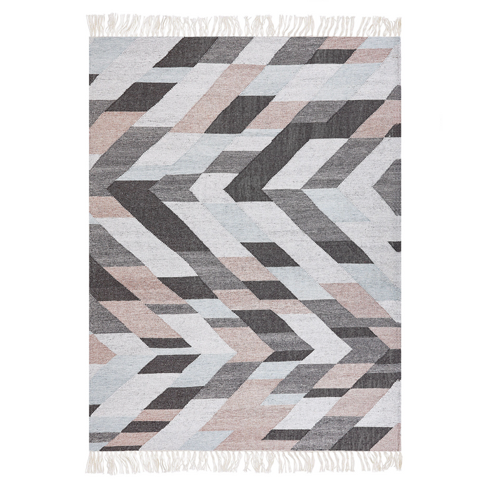 Tappeto di iuta multicolore 140 x 200 cm fatto a mano con nappe stile boho soggiorno camera da letto